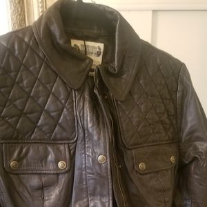 Chocolate brown leather jacket